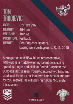 2021 NRL Traders #060 Tom Trbojevic Back